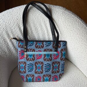 Elegant Multicolor Patterned Tote Bag